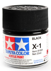 Tamiya Color Acrylic X-1 Black - 23ml Bottle