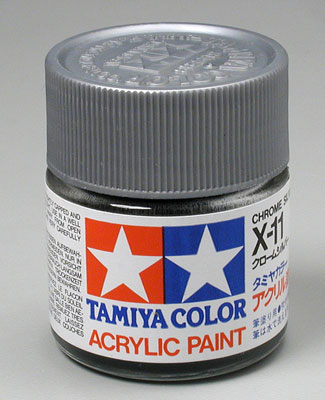 Tamiya Color Acrylic X-11 Chrome Silver - 23ml Bottle